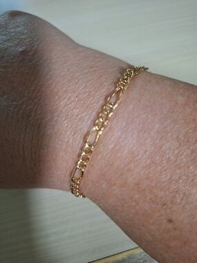 Classic Gold Tone Figaro Chain Anklet Or Bracelet